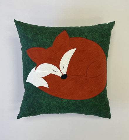 Pillow - Sleeping Fox Green