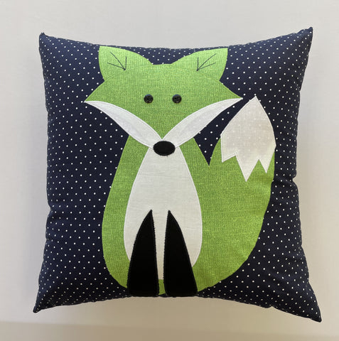 Pillow - Navy Dot with Green Vixen