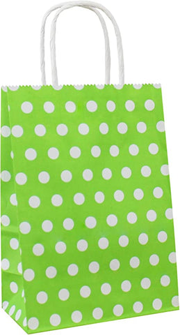 Gift Bag Green Polka Dot
