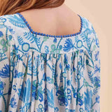 🌊 Gemma Ocean Dress with Bell Sleeve