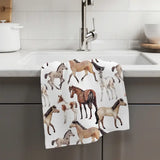 🐎 Horse & Pony Waffle Weave Kitchen Towel – Farm Gift