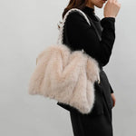 ✨ Winter Faux Fox Fur Tote Brown