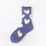 💙 Dark Blue Heart Fleece Socks – Sweet & Snuggly Edition