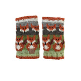 🦊 Sweet Briar “Skulk of Foxes” Fair Isle Wool Fingerless Gloves – Red