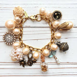 🤍 Pearl and Trinkets Charm Bracelet – 8" ✨