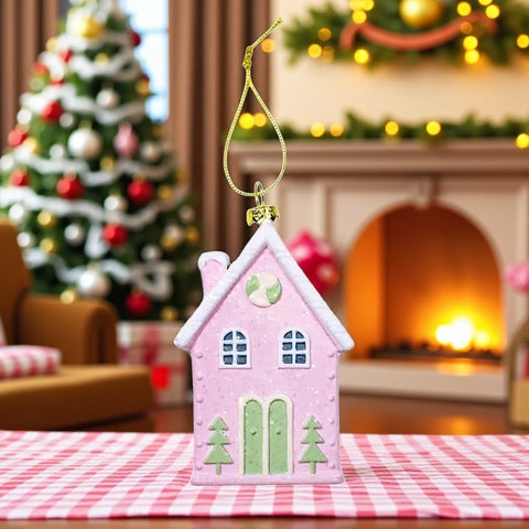 ❄️ Winter Wonderland Ornament – Pink/Green/White 3x4.75 ✨