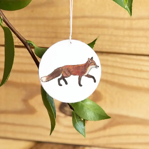 Red Fox Porcelain Ornament