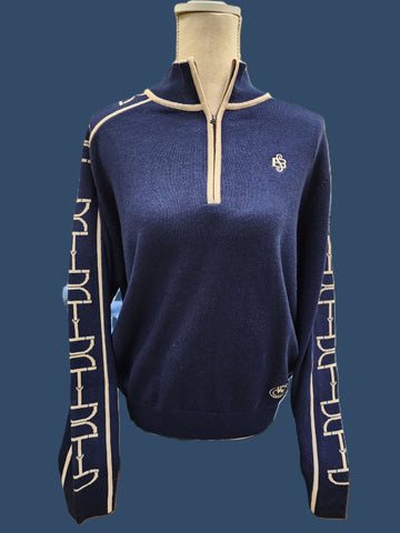✨ Essex Classics Polished Bit Quarter Zip Sweater-Navy