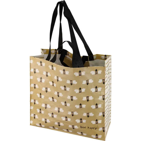 🐝 Block Print Bee Happy Market Tote