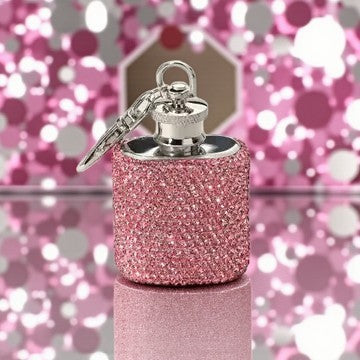 ✨ Sweet Briar Pink Bling Mini Flask Keychain ✨