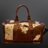🐮 Genuine Cowhide Leather Duffle Bag – Sweet Briar Collection