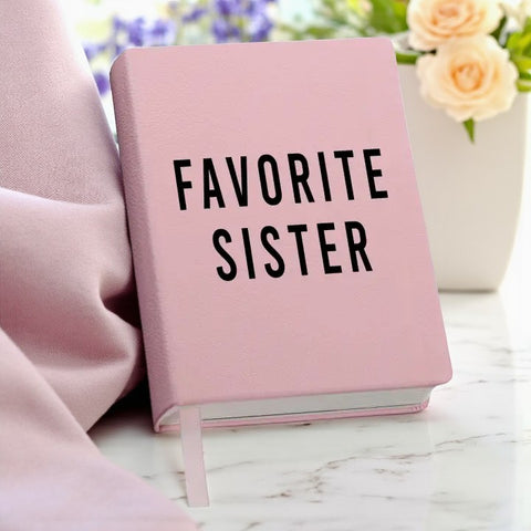 📓 Leather Lined Journal – Favorite Sister 5.5" x 8.5" 💕