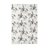 🐎 Horse & Pony Equestrian Waffle Weave Kitchen Towel B/W