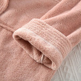 🌸 Thickened Long Adult Bathrobe- Soft Pink 🌸