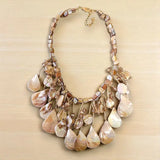 🏝️ Layered Seashell Statement Necklace – Coastal Boho Chic