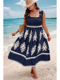 🌿 Sweet Briar Geo Print A-Line Sleeveless Dress (Plus)