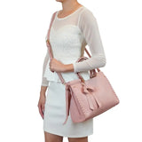 🌸 Cosette Satchel with Whipstitch Trim – Dusty Rose