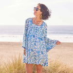 🌊 Gemma Ocean Dress with Bell Sleeve