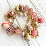 🌸 Pink Bauble Charm Bracelet – 8" ✨