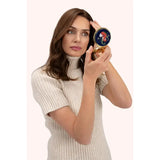 🦊 Embroidered Compact Mirror – Elegant Fox