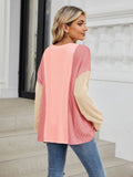 💗 Crew Neck Colorblock Long-Sleeve Top