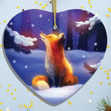 🦊✨ Fox in Snow Forest Ornament – Majestic Fairytale Charm
