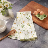 🌼 Sweet Briar Daisy Lace Kitchen Towel – Garden Collection