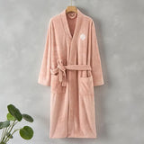 🌸 Thickened Long Adult Bathrobe- Soft Pink 🌸