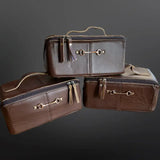 👜 Equestrian Toiletry Bag – Distressed Leather Snaffle Bit Sweet Briar Collection