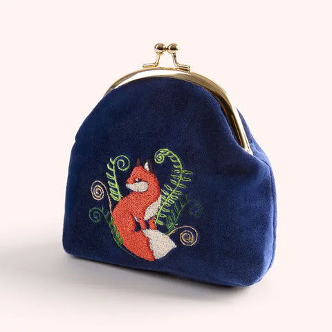 🦊 Velvet Coin Purse – Elegant Fox