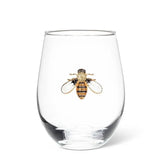 🐝 Sweet Briar Jeweled Bee Stemless Wine Glass