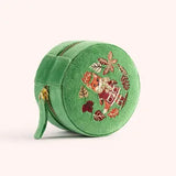 🦊 Round Velvet Jewelry Box – Fox