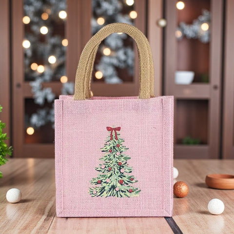 🎄 Noelle Tree Petite Gift Tote – Light Pink/Multi 7x7x5 ✨