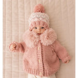 💗 Fur Collar Rosy Cardigan Sweater – Baby & Toddler