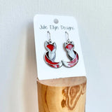 🦊 Stained Glass Posh Fox Earrings – Silver