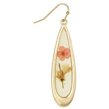 🌸 Sweet Briar Pink Teardrop Pressed Flower Earrings