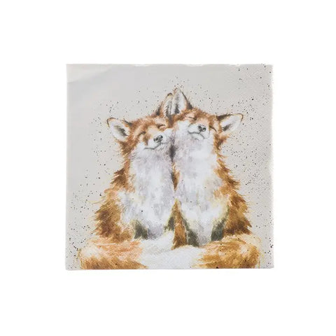 🦊 Contentment Foxes Napkin – Cocktail Size