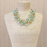 💚 Chunky Multi-Strand Jade Green Beaded Statement Necklace