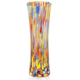 🌈 Murano Glass Bud Vase – Pink Confetti Swirl