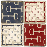 🐎 Horse Bit – Tumbled Marble Coasters (Set of 4)
