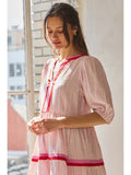 🌸 Striped Long Sleeve Mini Dress – Pink Combo 🌸