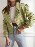 💚 Sweet Briar Green Plaid Cropped Jacket