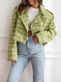 💚 Sweet Briar Green Plaid Cropped Jacket
