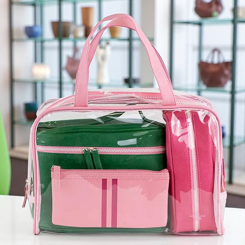 🌸 Livie Travel Gift Set – Pink/Kelly 12x8x4.5 ✈️