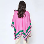 ✨ Striped Shoulder Strap Ruana Poncho ✨