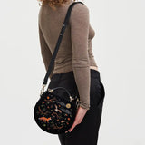 Fox & Owl Embroidered Black Saddle Bag 🦊