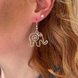 Silver Elephant Earrings 🐘