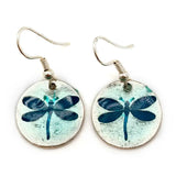 Teal Dragonfly Pewter Earrings 🪷