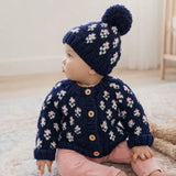 Bitty Blooms Indigo Cardigan Sweater for Baby & Toddler