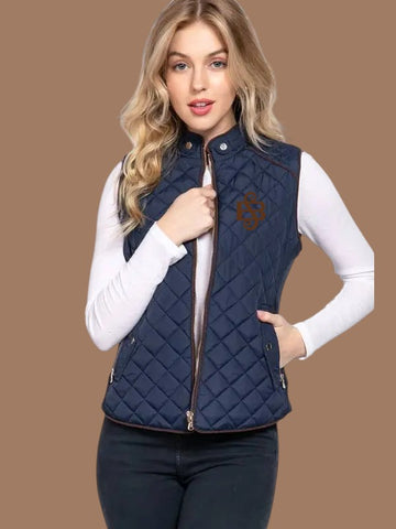 ✨ Sweet Briar Quilted Vest – Elegant & Timeless ✨Navy